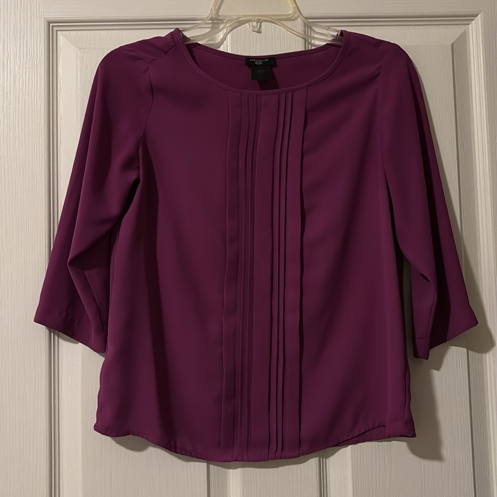 Ann Taylor Purple Blouse Sz XXSP